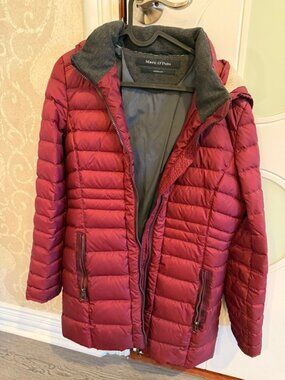 Marc O’Polo Women’s Down Puffer Coat Hooded Burgundy Red